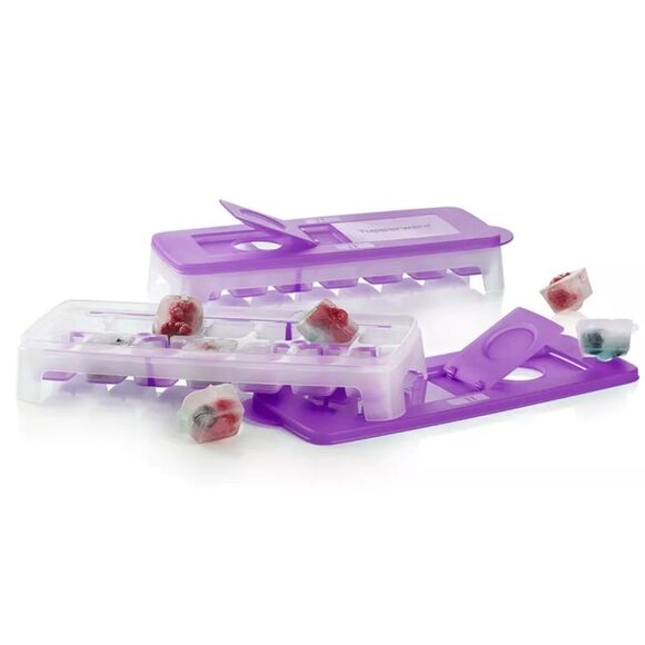 Tupperware Fresh & Pure Purple Ice Tray Set of 2 Brand NEW Rare Color - Picture 2 of 7